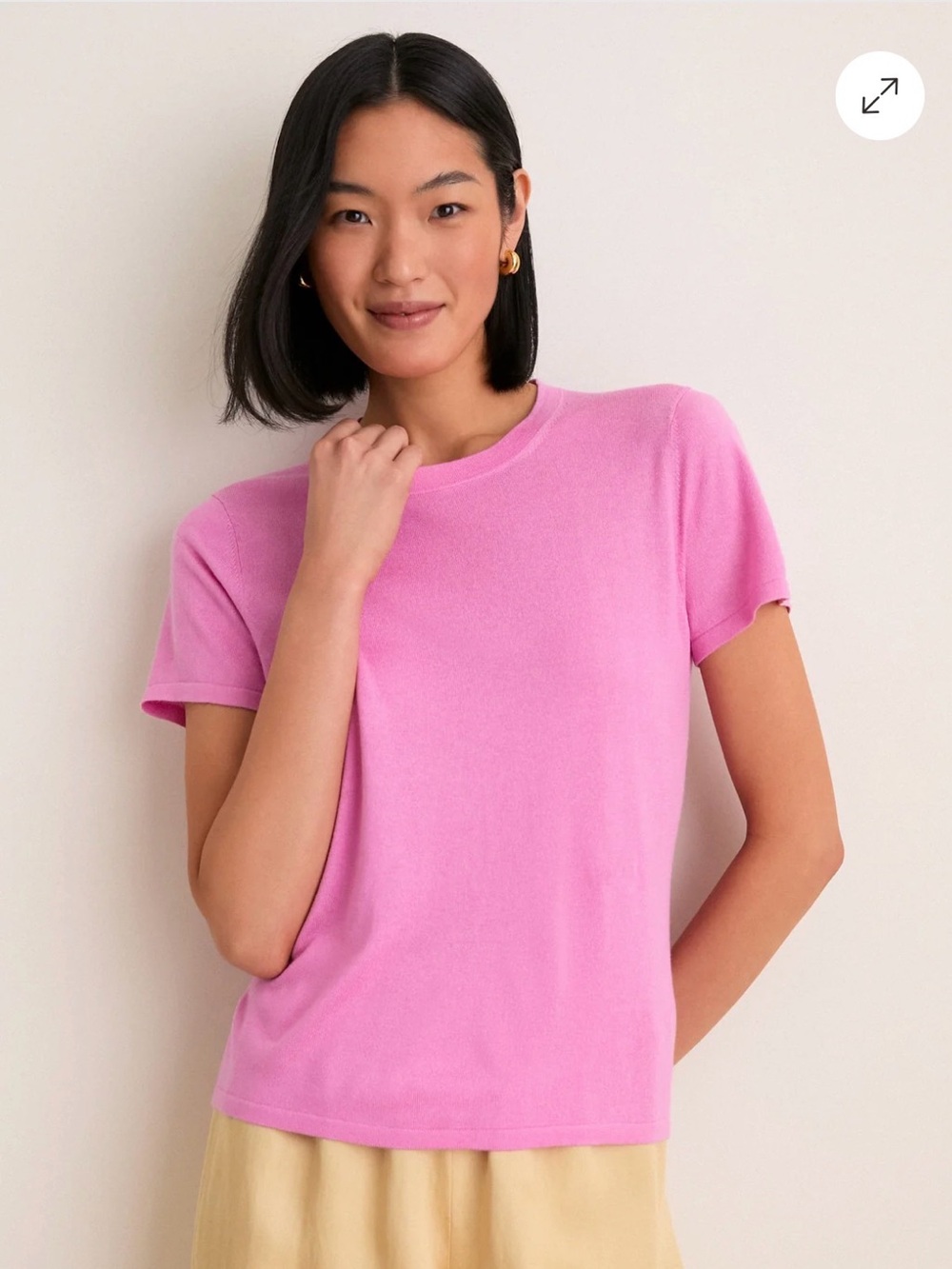 Tuckernuck Carnation Pink Cashmere Silk Katie Tee